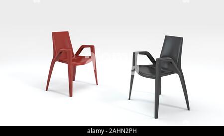 fauteuil noir et rouge de qualité en relief Banque D'Images