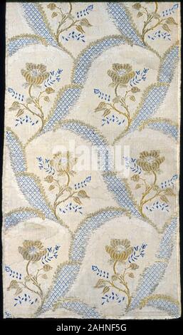 De Bord (conçu comme tissu). 1760-1769. La France. La soie, gilt-et-argenté-doré et des bandes de métal-métal-strip-enveloppé, à armure toile de soie avec motifs complémentaires et supplémentaires des trames trames brocading Banque D'Images
