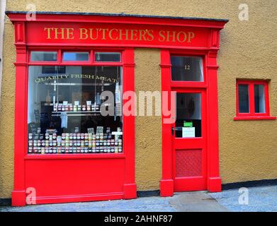 Petit village pittoresque de bouchers shop Staithes, East Yorkshire, UK Banque D'Images