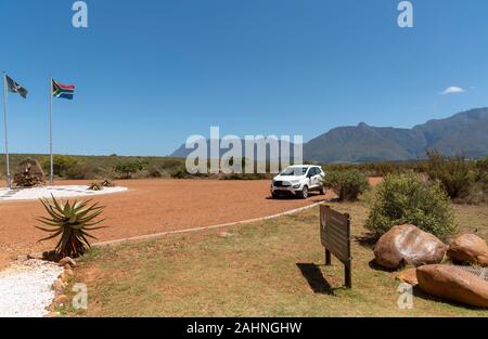 Swellendam, Western Cape, Afrique du Sud, décembre 2019. Entrée du Parc National de Bontebok sur la Garden Route Banque D'Images