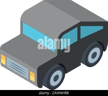 La conception des wagons gris isométrique, le transport par véhicule de transport routier et de la circulation de vitesse de roue d'illustration vectorielle thème Voyage Illustration de Vecteur