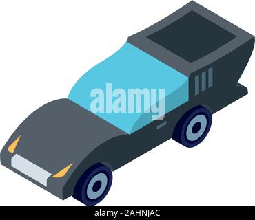 La conception des wagons gris isométrique, le transport par véhicule de transport routier et de la circulation de vitesse de roue d'illustration vectorielle thème Voyage Illustration de Vecteur