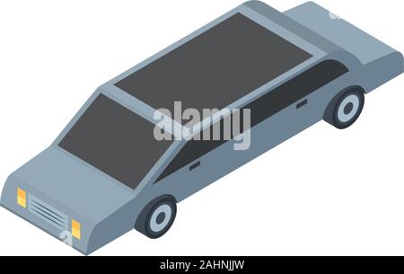 Location de limousine gris isométrique design, le transport par véhicule de transport routier et de la circulation de vitesse de roue d'illustration vectorielle thème Voyage Illustration de Vecteur