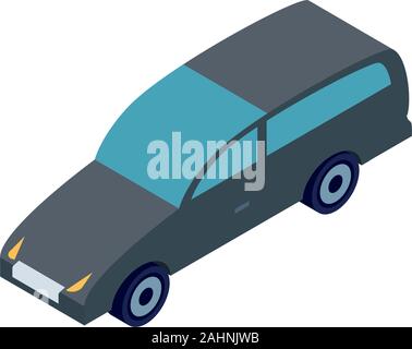 La conception des wagons gris isométrique, le transport par véhicule de transport routier et de la circulation de vitesse de roue d'illustration vectorielle thème Voyage Illustration de Vecteur