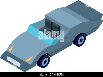 La conception des wagons gris isométrique, le transport par véhicule de transport routier et de la circulation de vitesse de roue d'illustration vectorielle thème Voyage Illustration de Vecteur