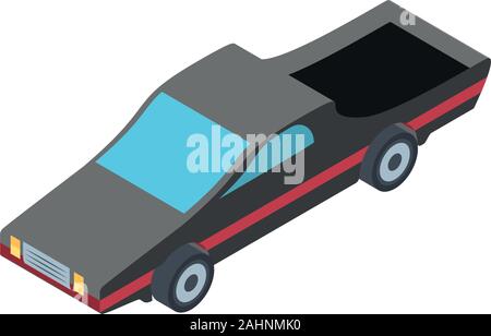 La conception des wagons gris isométrique, le transport par véhicule de transport routier et de la circulation de vitesse de roue d'illustration vectorielle thème Voyage Illustration de Vecteur