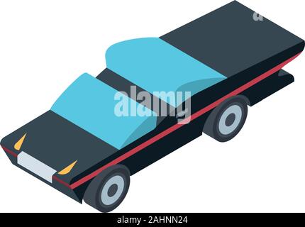 La conception des wagons gris isométrique, le transport par véhicule de transport routier et de la circulation de vitesse de roue d'illustration vectorielle thème Voyage Illustration de Vecteur