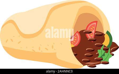 Délicieux burrito , cuisine mexicaine typique vector illustration design Illustration de Vecteur