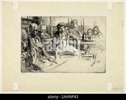 James McNeill Whistler. Longshore Hommes. 1859. United States. Pointe sèche en noir sur papier Japon crème Banque D'Images