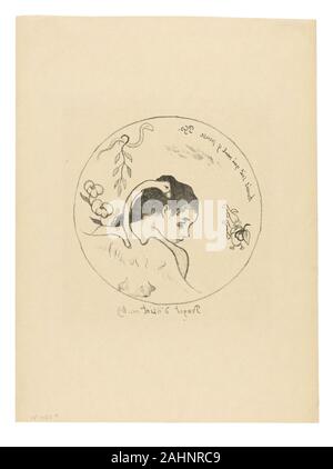 Paul Gauguin. Projet d'assiette (Leda) (Design pour un plat [Leda]), frontispice de la suite Volpini. 1889. La France. Zincograph en noir sur papier vélin ivoire (Japon) d'imitation Banque D'Images