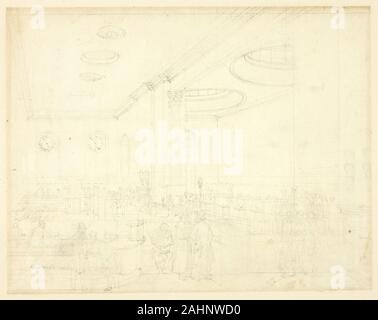 Charles Augustus Pugin. Étude de la Lloyd's, à partir de la Chambre Abonnement microcosme de Londres. 1807-1809. L'Angleterre. Mine de plomb sur vélin crème Banque D'Images
