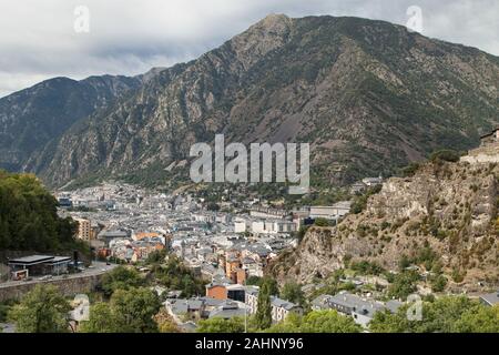 Andorre la Vieille et Escaldes-Engordany d'Engolasters, Andorre. Banque D'Images