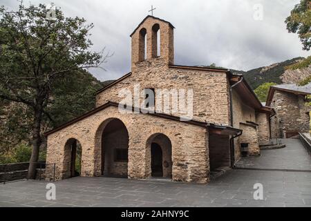 Vieille Basilique de Meritxell, Canillo, Andorre. Banque D'Images