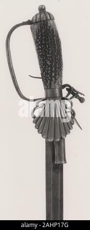 Épée de chasse combiné avec pistolet à silex. 1725. L'Angleterre. Acier, laiton, corne et Banque D'Images