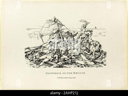 Jean Louis André Théodore Géricault. Naufrage de la méduse. 1820. La France. Lithographie de plumes en noir sur papier vélin ivoire Banque D'Images