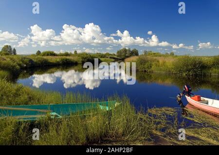 Skandinavien, Finnland, Europa, Laponie, Landschaft im Pallas-Ounas-Tunturi-Nationalpark, Fluss Ounasjoki bei Peltovuoma Banque D'Images