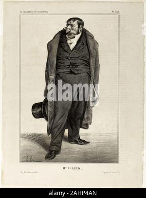 Honoré-Victorin Daumier. M. D'argo .., la plaque de 292 célébrités de la caricature. 1833. La France. Lithographie en noir sur papier vélin ivoire Banque D'Images