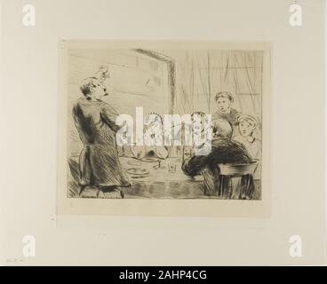 Gaston La Touche. À partir de la plaque de l'Assommoir (l'homme de proposer un toast à table avec 5 autres personnes). 1878. La France. Pointe sèche et la plaque sur ton papier vergé ivoire Banque D'Images