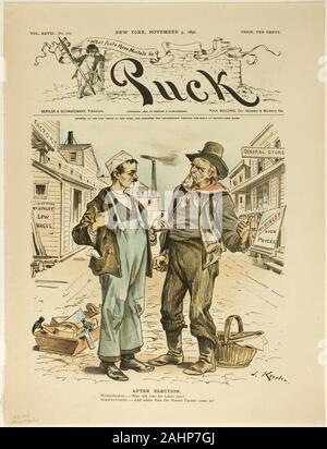 Joseph Keppler. Après l'élection, à partir de la rondelle. 1890. United States. Lithographie couleur sur papier journal Banque D'Images
