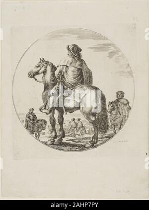 Stefano della Bella. Cavalier hongrois. 1646-1656. L'Italie. Eau-forte sur papier par la naissance, Florentin della Bella a beaucoup travaillé pour la famille Médicis, avant d'aller à Rome vers 1638. Un artiste graphique, plus tard, il s'est rendu à Paris avant de retourner à Florence autour de 1650. Banque D'Images