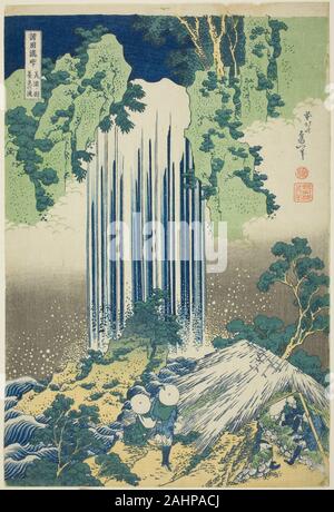 Katsushika Hokusai. Yoro Cascade dans la province de Mino (Mino no kuni Yoro no taki), de la série Tour de la Cascades des différentes provinces (Shokoku Takimeguri). 1827-1838. Le Japon. Estampe oban couleur ; Banque D'Images