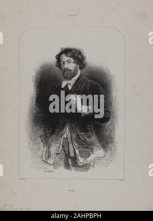 Paul Gavarni. Self-Portrait. 1842. La France. Lithographie en noir sur vélin crème Banque D'Images