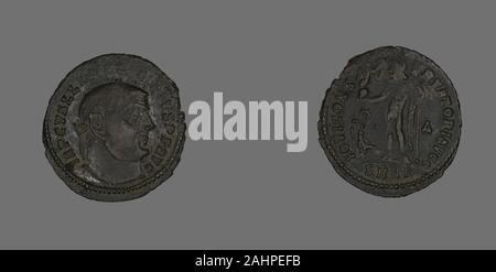 Ancienne cité romaine. Follis (Coin) représentant l'Empereur Licinius. 313 AD. L'Empire romain. Le Bronze Banque D'Images