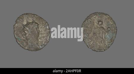 Ancienne cité romaine. Antoninien (Coin) représentant l'empereur Gallien. 260-268 AD AD. L'Empire romain. Billon Banque D'Images