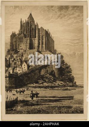 Axel Herman Haig. Mont Saint-Michel. 1882. La Suède. Eau-forte en noir sur papier Banque D'Images