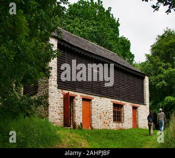 France, Bretagne, Comanna, Les Moulins de Kerouat, 1619 village monastique de tannage des peaux, fraisage, Stone Mills, grains, Banque D'Images