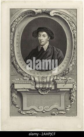Jacobus Houbraken. Henry Howard, comte de Surrey. 1718-1780. La Hollande. Gravure sur papier Banque D'Images