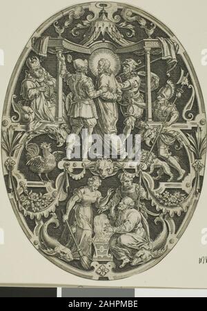 Jan Sadeler, l'Aîné. L'Arrestation du Christ, à partir de la Passion du Christ. 1570-1600. La Flandre. Gravure en noir sur papier vergé ivoire Banque D'Images