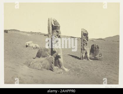 Francis Frith. Colosses et Sphynx à Wadi Saboua, Nubia. 1857. L'Angleterre. L'albumine, pl. 14 de l'album l'Égypte et la Palestine, Volume I (1858) Banque D'Images