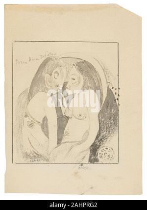 Paul Gauguin. Parau Hina Tefatou (mots entre déesse de la Lune et dieu de la Terre). De 1893 à 1894. La France. Brossez et lavez-gris, plume et encre brune (à l'origine de pourpre, est.), avec fabrication de noir, craie sur papier vélin ivoire texturé Banque D'Images