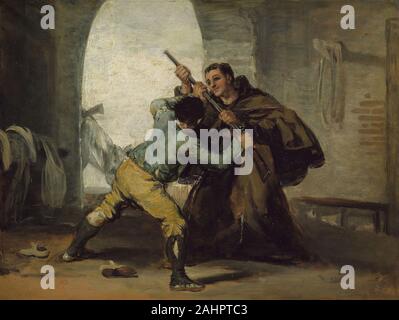 Francisco José de Goya y Lucientes. Le Frère Pedro Wrests le fusil de El Maragato. 1801-1811. L'Espagne. Huile sur panneau Banque D'Images