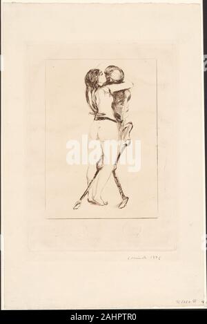 Edvard Munch. La mort et la femme. 1894. La Norvège. Pointe sèche sur papier vergé crème Banque D'Images