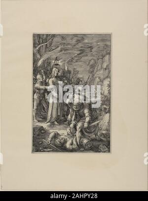 Hendrick Goltzius. La trahison de la plaque, trois de la Passion du Christ. 1598. Aux Pays-Bas. La gravure à l'encre noire sur papier crème Banque D'Images