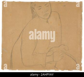 Paul Gauguin. créés Tahitienne (liées à la peinture te faaturuma [Reverie]). 1891-1893. La France. Fusain sur vélin crème (décolorées pour tan) Banque D'Images