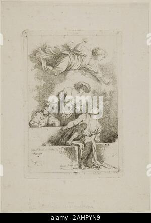 Jean Honoré Fragonard. Les Disciples au tombeau. 1764. La France. Gravure sur papier vergé ivoire Banque D'Images