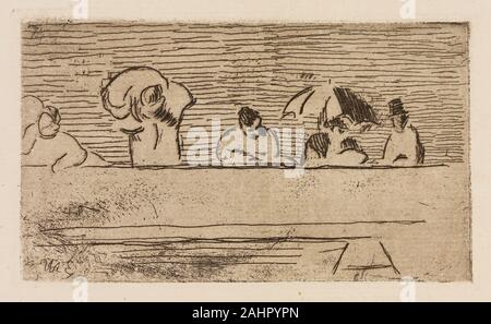 Édouard Manet. Le parapet du Pont, le fleuve de la plaque 5. 1874. La France. Pointe sèche, eau-forte et aquatinte en noir sur papier vergé ivoire Banque D'Images