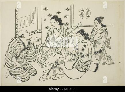 Okumura Masanobu. Le chapitre de Waka Murasaki Le Dit du Genji (Genji Murasaki Waka), à partir d'une série de parodies de Genji. 1705-1715. Le Japon. Gravure sur bois, Oban, sumizuri-e Banque D'Images