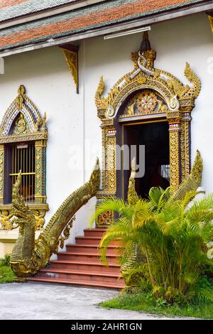 Wat Chiang Man Temple Bouddhiste, Chiang Mai, Thaïlande Banque D'Images