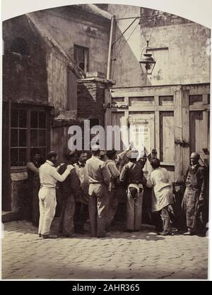 Camille Léon Louis Silvy. Les ordres du jour (L'Ordre du jour). 1859. La France. L'albumine dans ce secteur hautement organisé, la composition qu'il a néanmoins présenté comme une nouvelle photographie, Camille Silvy adapté une peinture de genre traditionnels pour l'inscription d'un événement d'actualité. En mai 1859, l'empereur Napoléon III a conduit l'armée française en Italie pour aider le mouvement de l'unification italienne controversée (et sécuriser la région de Nice pour la France). Rassemblement de citoyens français derrière son engagement, l'empereur a envoyé ses troupes de première ligne à l'adresse-les ordres du jour -instantanément par télégraphe électrique retour à Paris, wh Banque D'Images