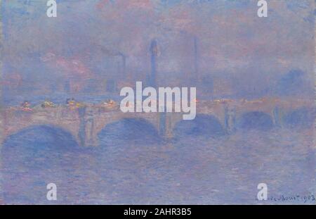 Claude Monet. Pont de Waterloo, effet de soleil. 1903. La France. Huile sur toile si pas pour le brouillard, Claude Monet a fait remarquer, "Londres ne serait pas une belle ville. C'est le brouillard qui lui donne son ampleur magnifique." Tout en travaillant sur sa série de Londres, il s'est levé tôt tous les jours pour peindre Waterloo Bridge, le matin, de passer au pont de Charing Cross à midi et l'après-midi. Il a observé à la fois des motifs de sa fenêtre du cinquième étage du Savoy Hotel. L'Art Institute's Waterloo Bridge deux peintures sont datées de 1900 et 1903, mais les deux ont probablement commencé en 1900 et daté que lorsque le sentiment que Monet Banque D'Images