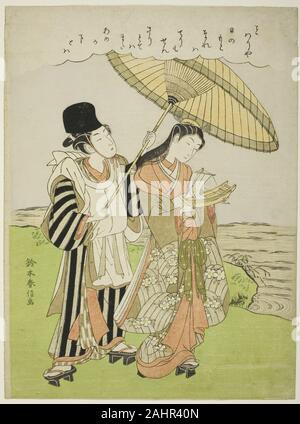 Suzuki Harunobu. Ono no Komachi priant pour la pluie. 1764-1770. Le Japon. Estampe oban couleur ; Banque D'Images