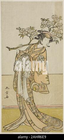 Katsukawa Shunsho. L'Acteur Ichimura Uzaemon IX dans un rôle non identifiés. 1770-1780. Le Japon. Gravure sur bois en couleur ; hosoban ; feuille de gauche diptyque Banque D'Images