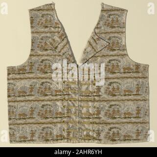 Partie d'un gilet (avant). 1775-1800. La France. Silk et bandes de métal, warp-flottement face à face sergé supplémentaire de trames liés par liaison secondaire warps et trois couleurs pile supplémentaire warps coupe formage velours annulé Banque D'Images