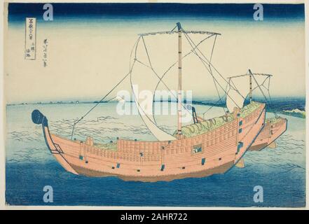 Katsushika Hokusai. Voie maritime au large de la province de Kazusa (pas de Kazusa kairo), de la série Thirty-Six Vues du Mont Fuji (Fugaku sanjurokkei). 1825-1838. Le Japon. Estampe oban couleur ; Banque D'Images