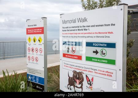 Souvenir de la promenade Memorial et hommage aux anciens combattants de Newcastle, une ville du nord de la Nouvelle-Galles du Sud, en Australie Banque D'Images