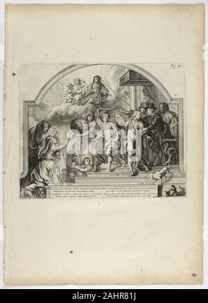 Theodoor van Thulden. Philip IV nommant le Prince Ferdinand gouverneur des Pays-Bas, planche 25 de Casperius Gevartius, Pompa Introitus Honori Serenissimi Principis Ferdinandi (entrée triomphale de la Sérénissime et honorable Cardinal-Infant Ferdinand). 1642. La Flandre. La gravure, avec plaque de gravure et de ton, en noir sur papier vergé crème à l'occasion de l'entrée triomphale du Cardinal-Infant Ferdinand à Anvers en 1635, Peter Paul Rubens et arches temporaire conçu pour décorer ses étapes route procession à travers la ville. Des processions triomphales de ce genre étaient des formes courantes de politica Banque D'Images